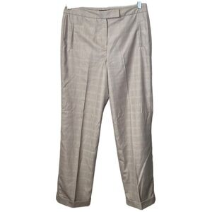 Larry Levine Classics Glen Check Plaid Cuffed Trouser Pants Size 10